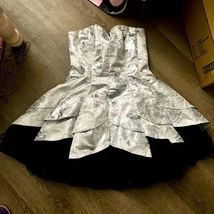 Silver floral party dress